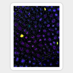 Abstract Mixed-Media Painting in Purple and Black Sticker